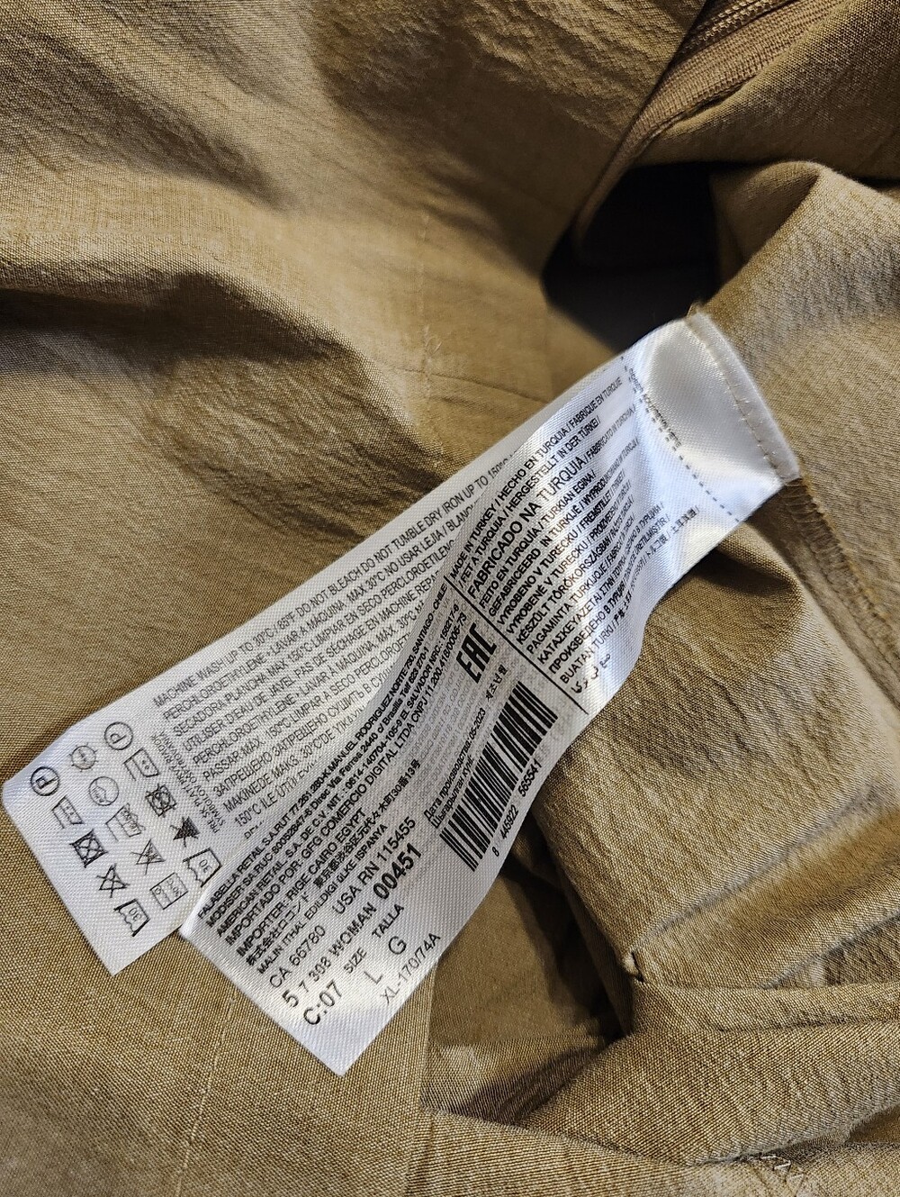 Mango sz L Sand Gathered Front Mini Skirt NWT - Picture 10 of 10